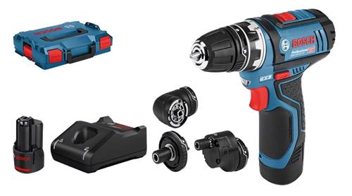 Bosch Blue Bosch Professional Cordless Drill GSR 12V-15 FC - including 2x 2.0Ah batteries - charger and attachments (GFA 12-X 12-B 12-W 12-E)
