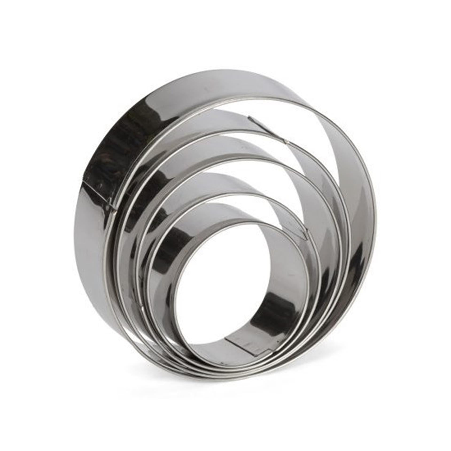 Patisse set uitsteekvormen RVS rond 5-delig