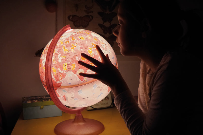 Sfeer nr-0331imim-nl wereldbol denkbeeldig 30 cm met verlichting