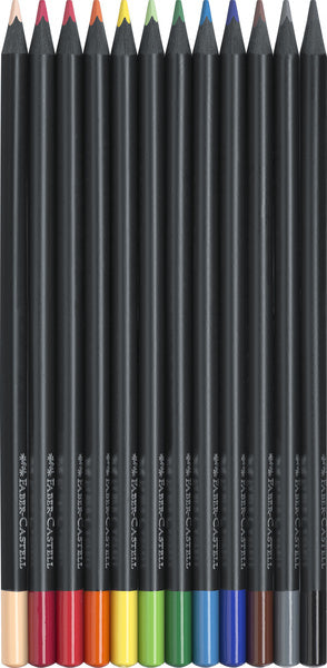 Faber castell fc-116412 kleurpotloden zwarte editie in etui 12 stuks