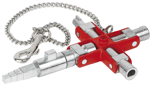 Knipex 00 11 06 v01 schakelkastsleutel met 9 profielen - vlakken-vierkant