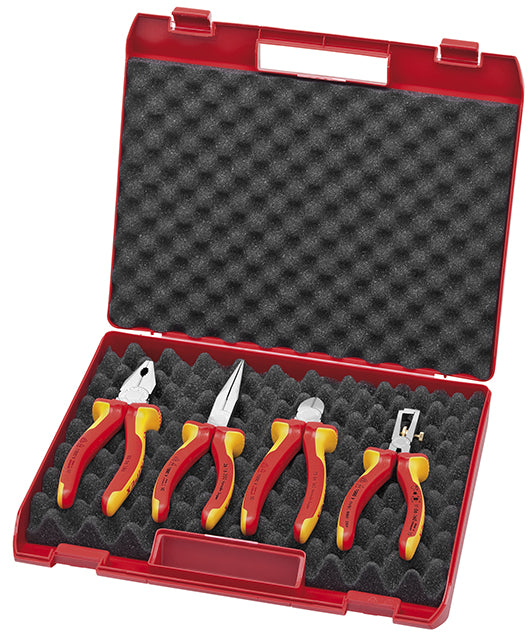 Knipex elektronica-set vde 002015 tangenset (rood geel, 4-delig)