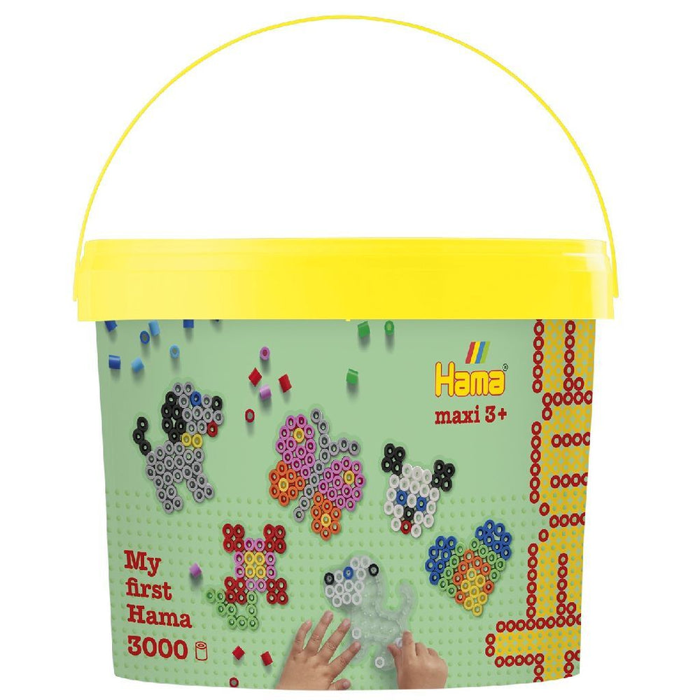 Hama strijkkralen maxi emmer + legbord 3000 stuks