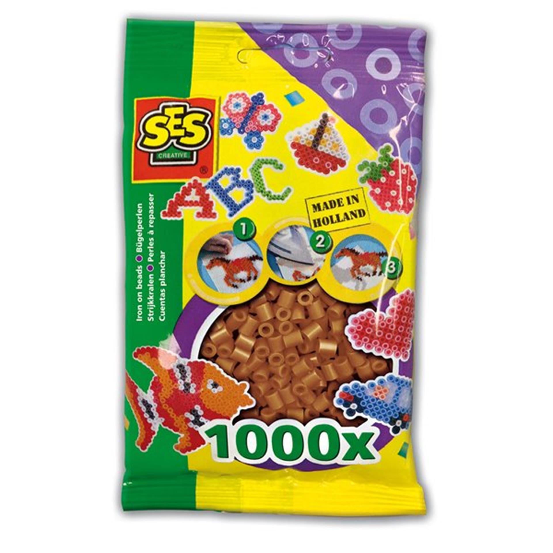 SES Strijkkralen - Bruin, 1000st.