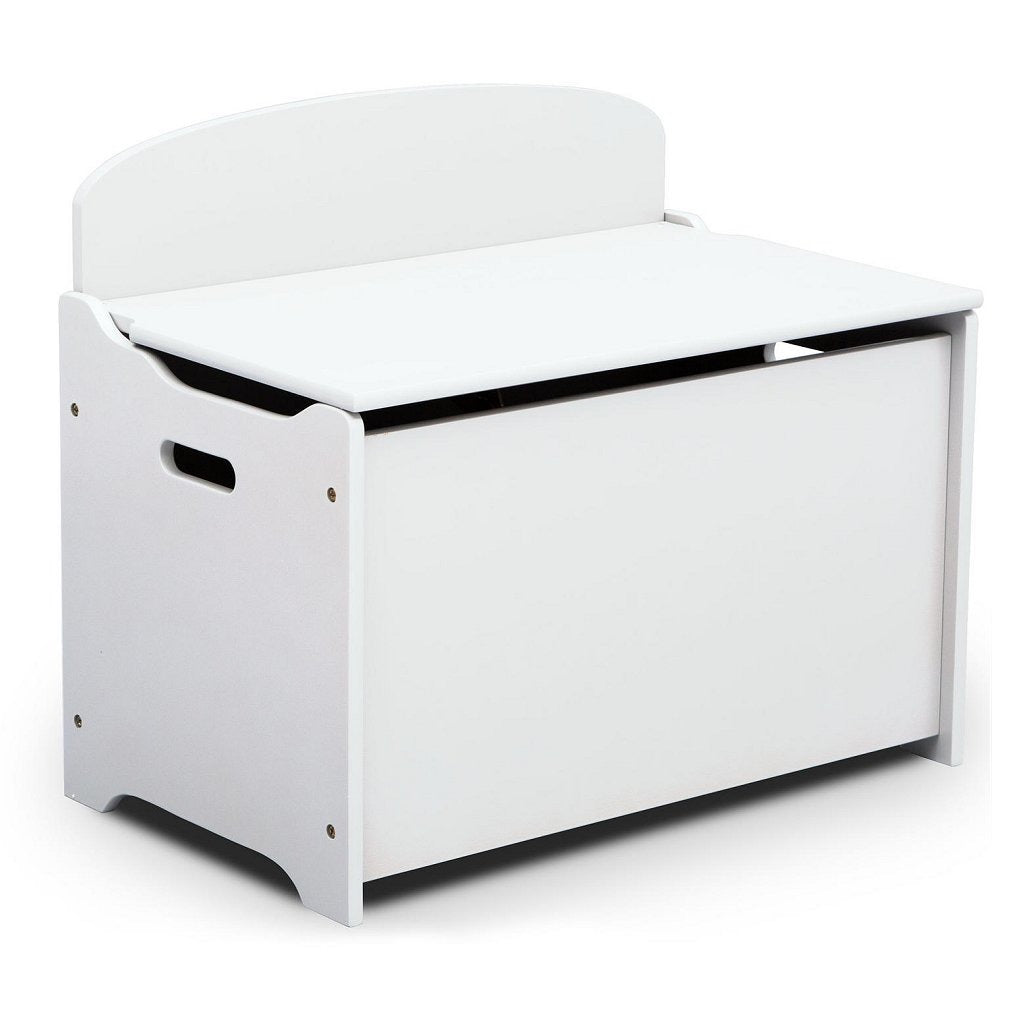Delta kinderen tb83460gn-130 houten opbergkist met rugleuning wit