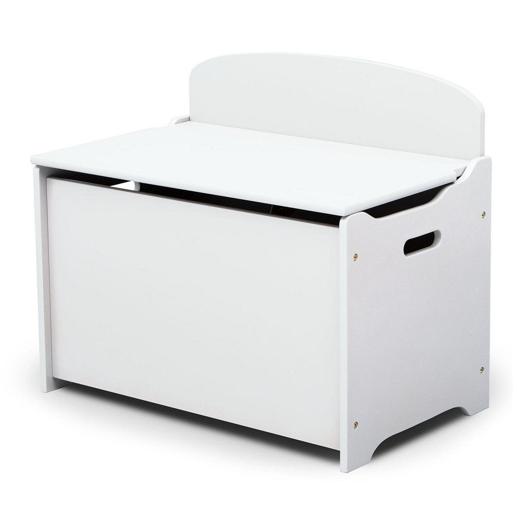 Delta kinderen tb83460gn-130 houten opbergkist met rugleuning wit