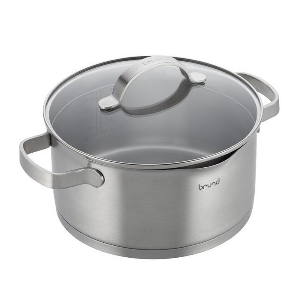 Brund kookpan met glazen deksel 4l rvs