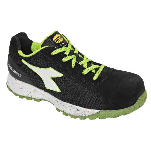 Diadora werkschoen glove eco 177661 laag s1p | zwart groen | maat 39 - 8032521551794