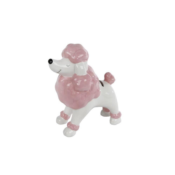 Cosydecor spaarpot poedel zacht roze 16,5x9x18cm