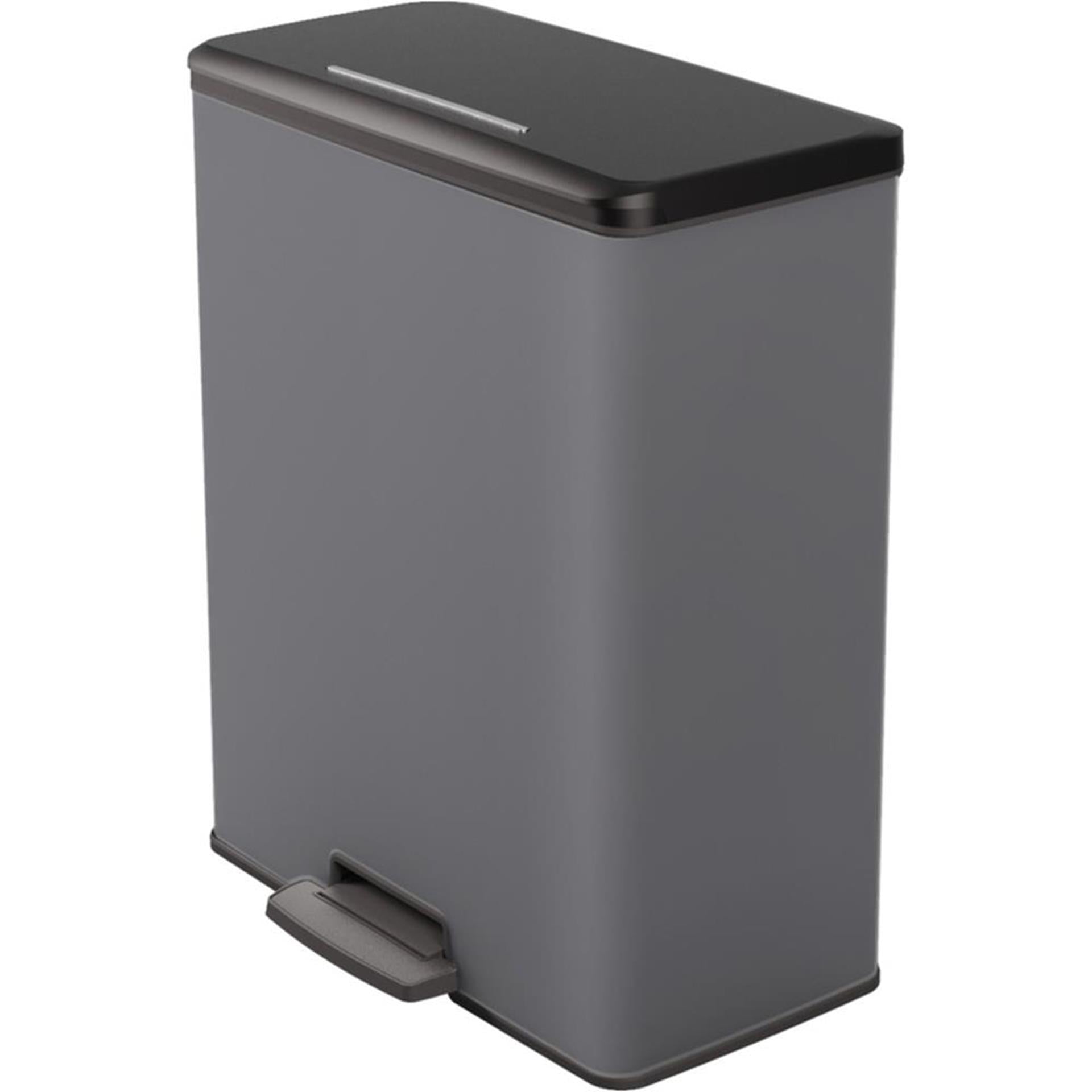 Curver decobin duo prullenbak 26+26l koelgrijs