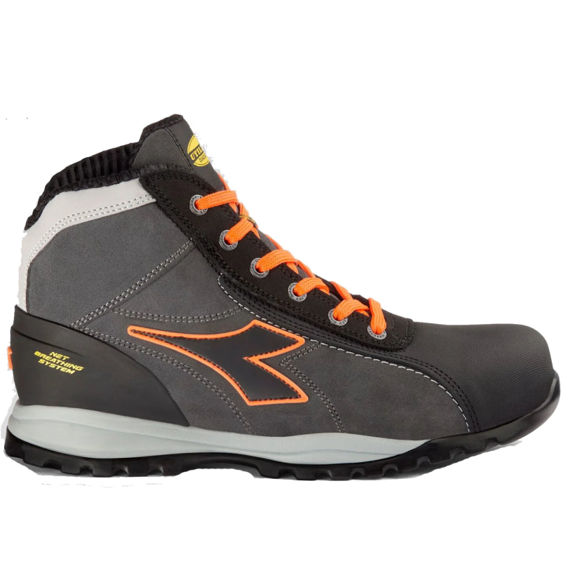 Diadora werkschoen glove net mid pro 181123 173527 s3l asfalt oranje | asfalt oranje fluo | maat 47 - 8053607614677