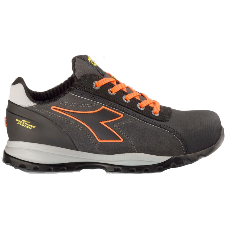 Diadora werkschoen glove net laag pro 181124 s3 grijs oranje | grijs oranje | maat 35 - 8053607615315