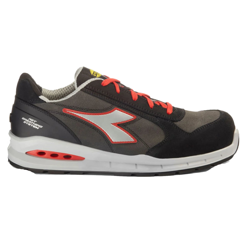 Diadora werkschoen run net ab 181148 s3s c9034 | asphalt silver red c9034 | maat 35 - 8053607620784