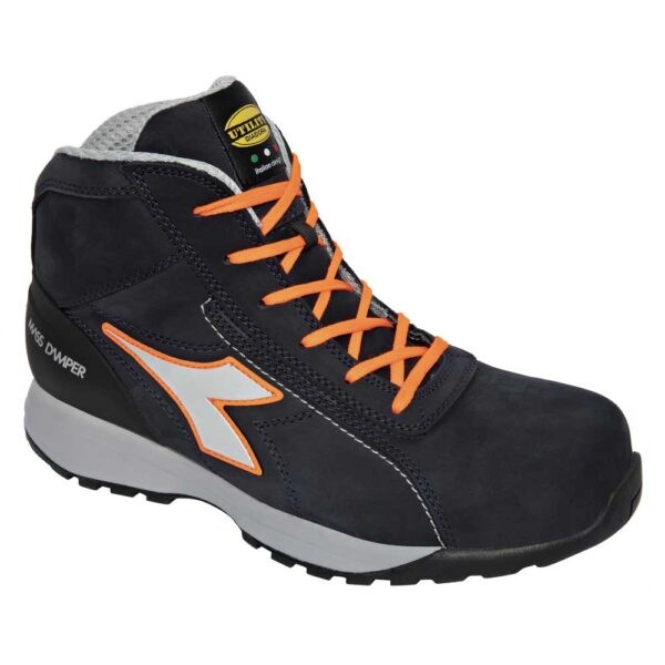 Diadora werkschoen glove mds mid 181134 s3s | dark navy orange fluo c9545 | maat 43 - 8053607609741