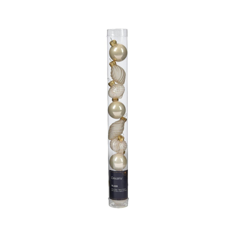 Decoris kerstballlen mix parel van glas dia 3cm 9-delig