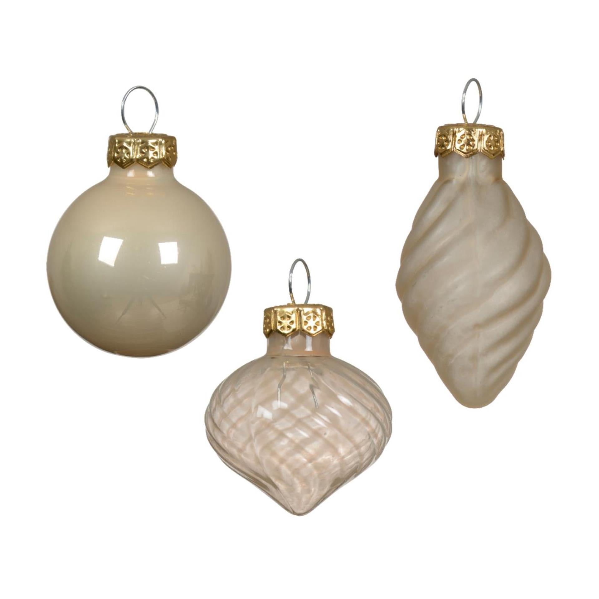 Decoris kerstballen mini dia3cm glas parel 9dlg