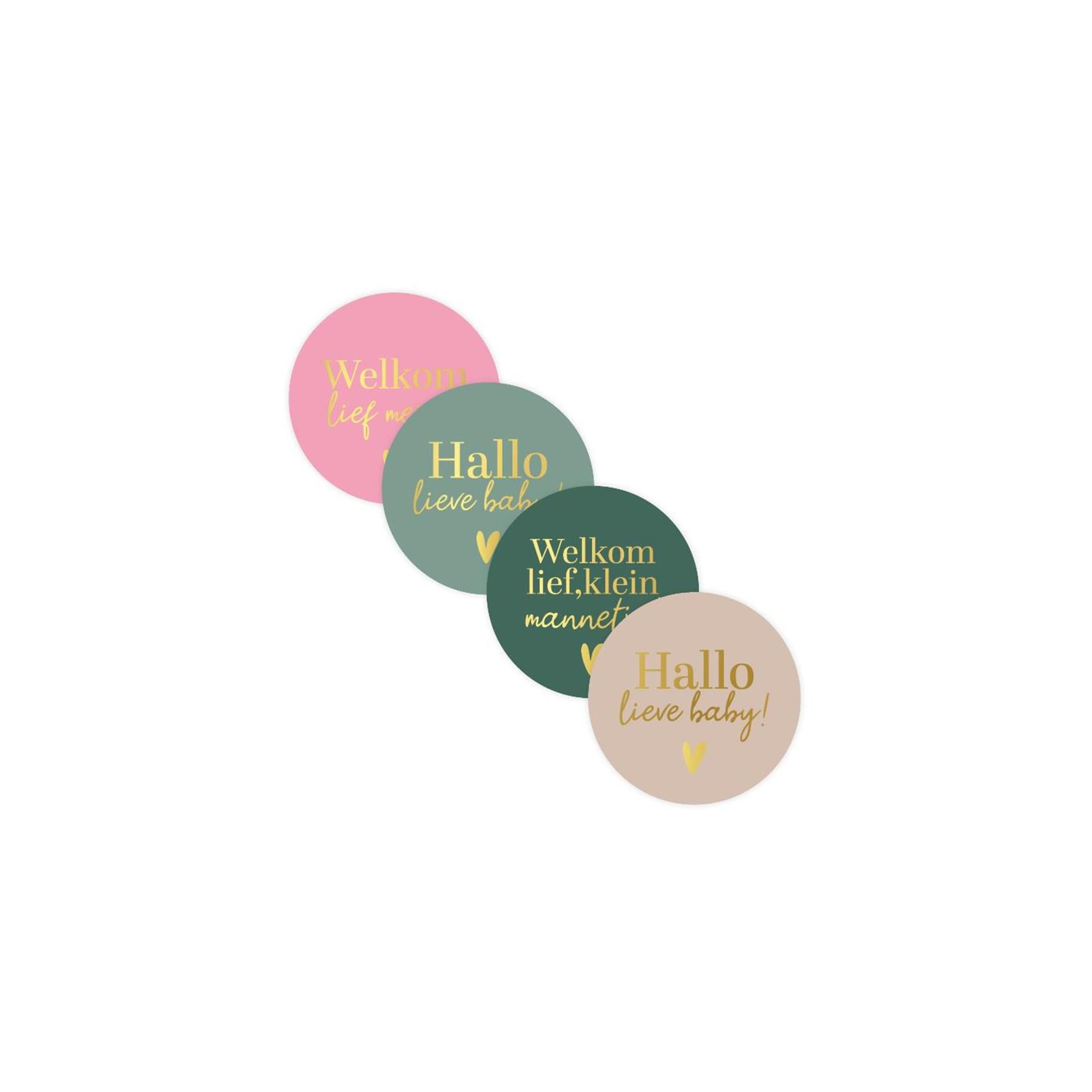 Kassaplan stickers hallo lieve baby ã˜40mm rol a 250 stuks