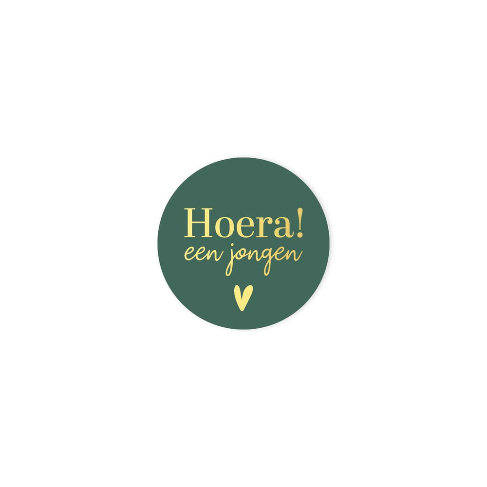 Kassaplan stickers hoera een jongen ø40mm rol a 250 stuks