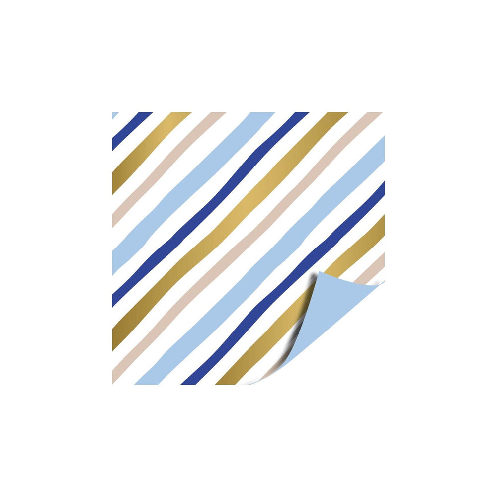 Kassaplan coated cadeaupapier dubbelzijdig 50cm 100m painted lines blauw
