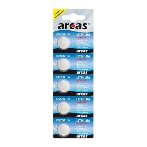 Batterij arcas cr2032 knoop 3v lithium blister a 5