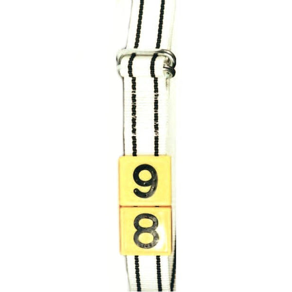 Producten riem nylon knelgesp 130cm wit zwarte strepen