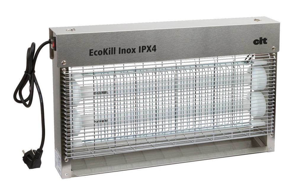 Ecokill producten elektr vliegenkast inox ipx4 2 x 15w