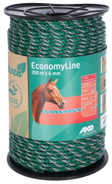 Ako koord economyline 200m 6mm groengrijs 6x02mm recy