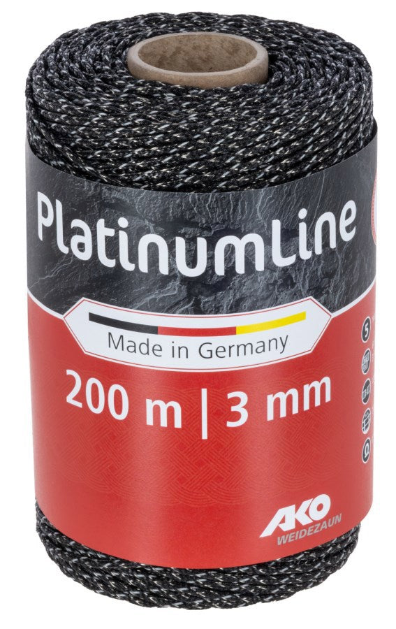 Ako producten platinumline afrasteringskoord 3mm 200m wit zwart