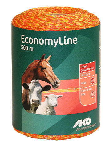 Ako producten economyline schrikdraad geel oranje 3rvs 0 16 500m