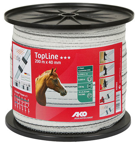 Ako producten topline schriklint wit zwart 4cm 200m