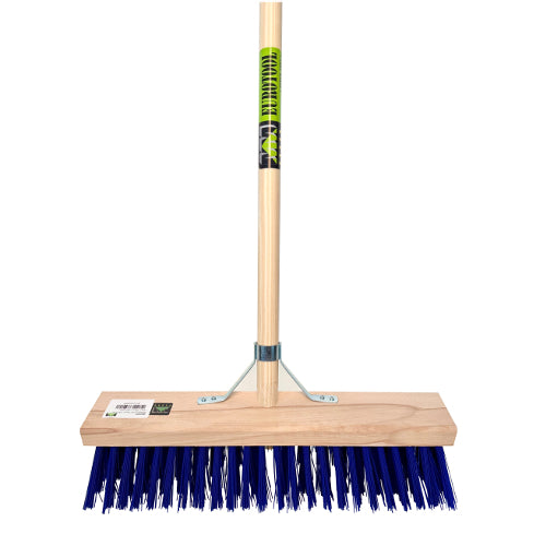 Mm eurotool producten stalbezem pvc blauw 45cm fsc plussteel 150cm plusstokhouder