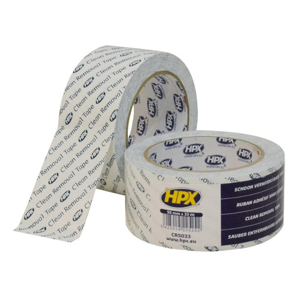 Hpx producten stucloper bouwtape schoon verwijderbaar wit 50cmx33m
