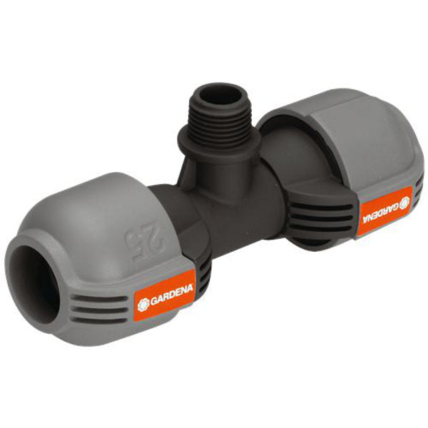 Gardena t-stuk 25 mm x 1 2 buitendraad verbinding (zwart grijs, 2786-20)