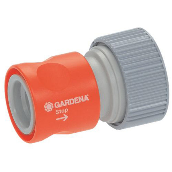 Gardena prof-system overgangsstuk met waterstop 19 mm (1 2 ) koppeling (oranje grijs, 2814-20)