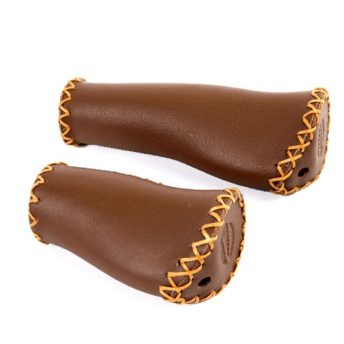 Velo Leather Ergo 92 135mm Dark Brown Bicycle Grip