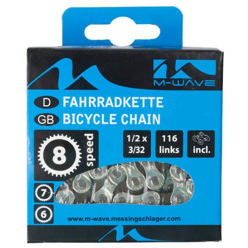 M-Wave Chain 1/2 x 3/32 inch 116 links 6/7/8S silver