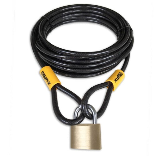 Coiled Cable Lock 10m x 10mm smoke
