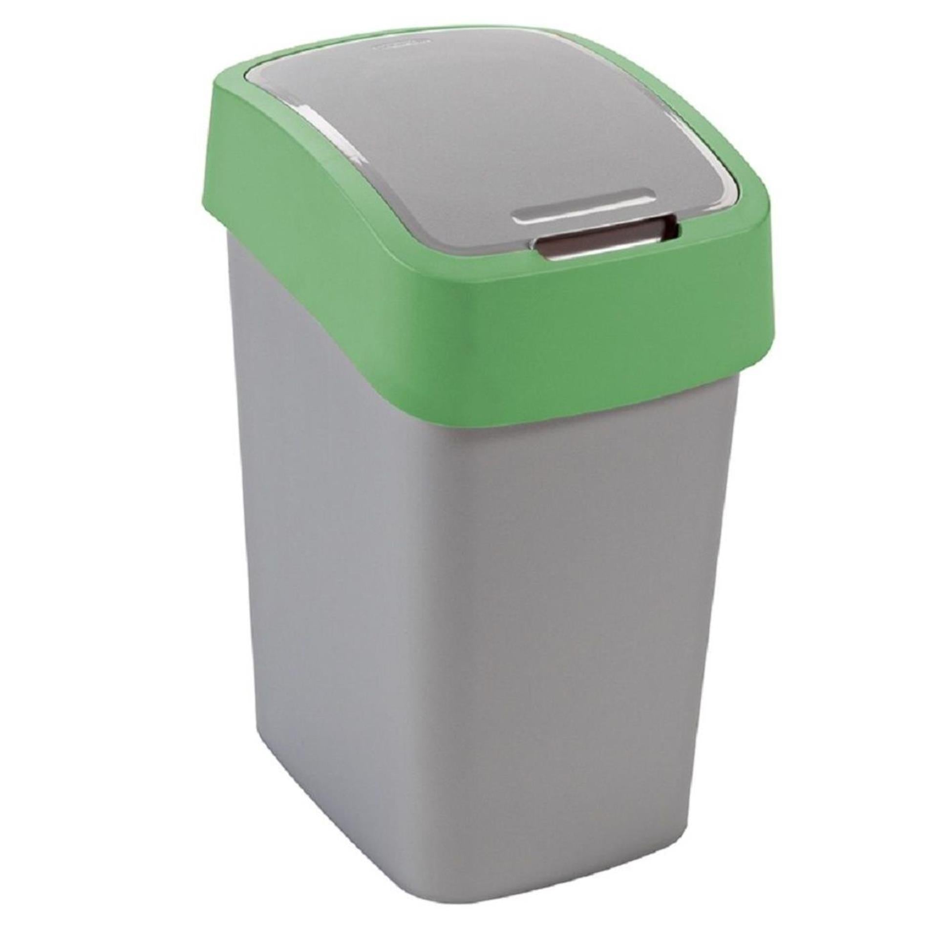 Curver pacific flip bin 45l zilver groen