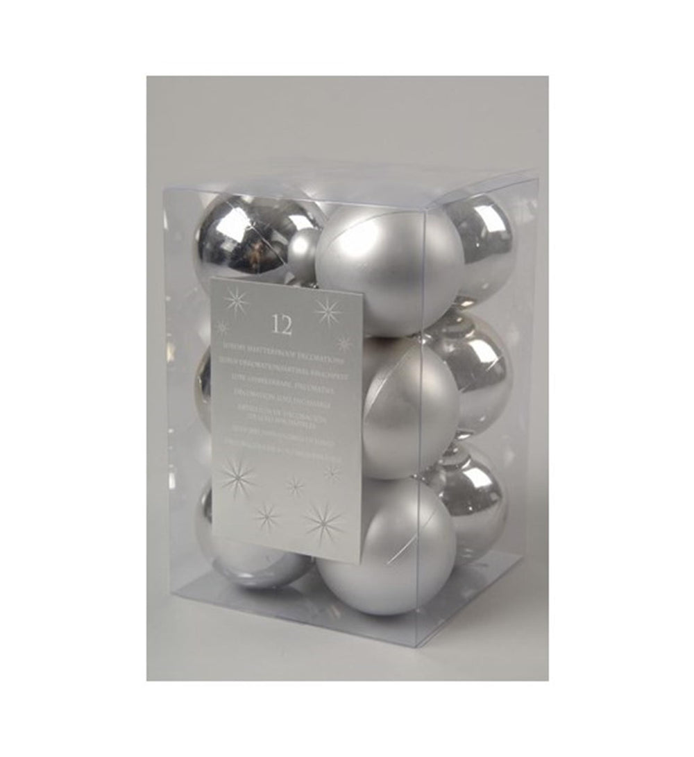 Decoris kerstballen kunststof 6cm kerst zilver