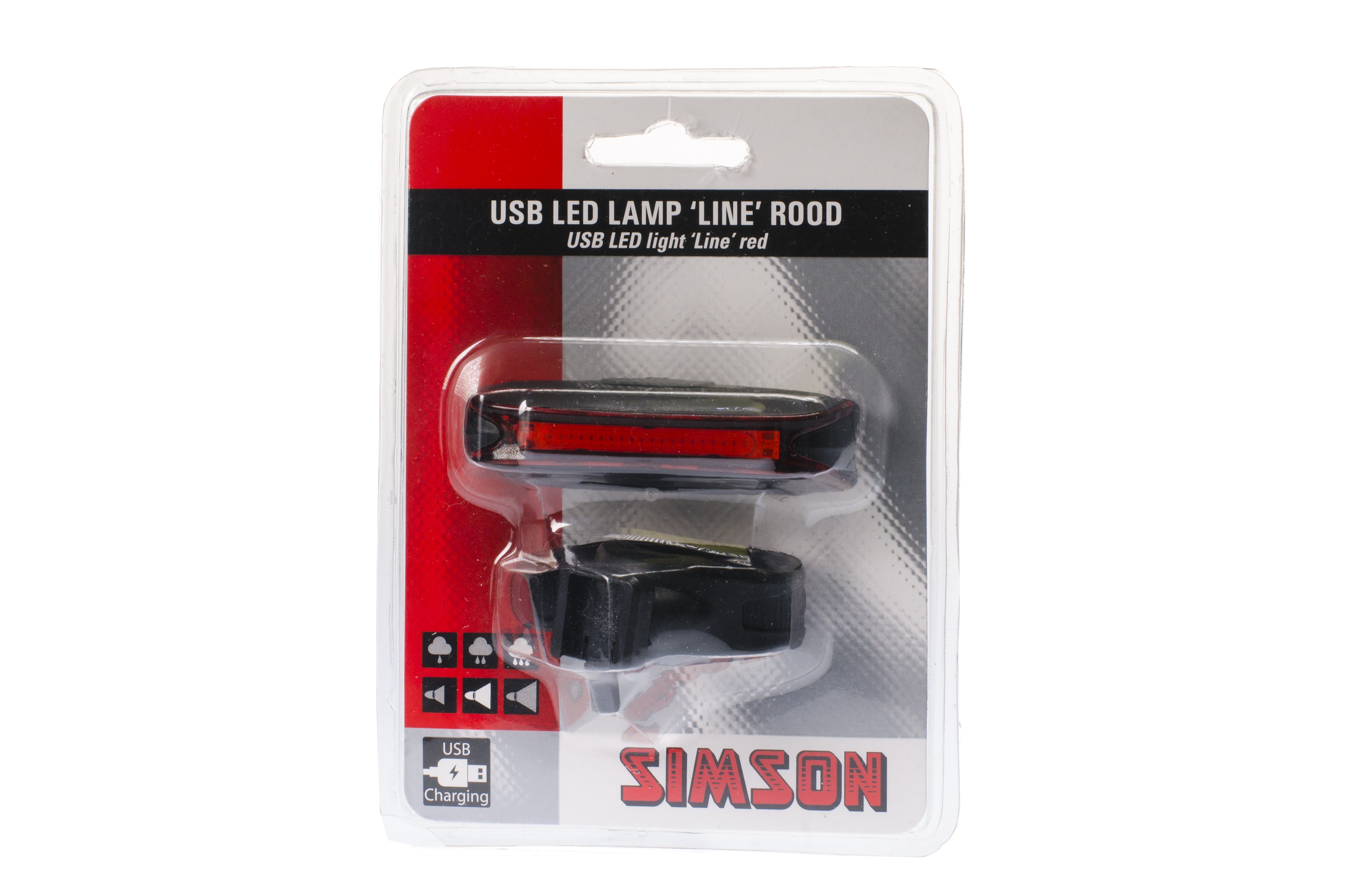Simson usb led lamp lijn rood 20 led 3 lux