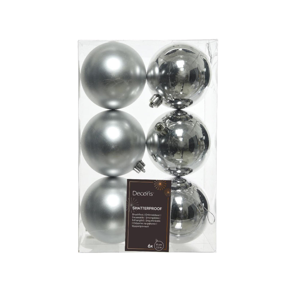 Decoris kerstballen van kunststof glans goud dia.8 cm 6-delig