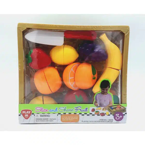 Playgo snijfruit in stevig kunststof mandje.