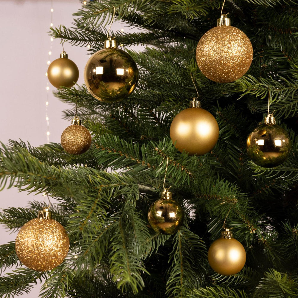 Decoris kerstballen mix kunststof goud 30-delig