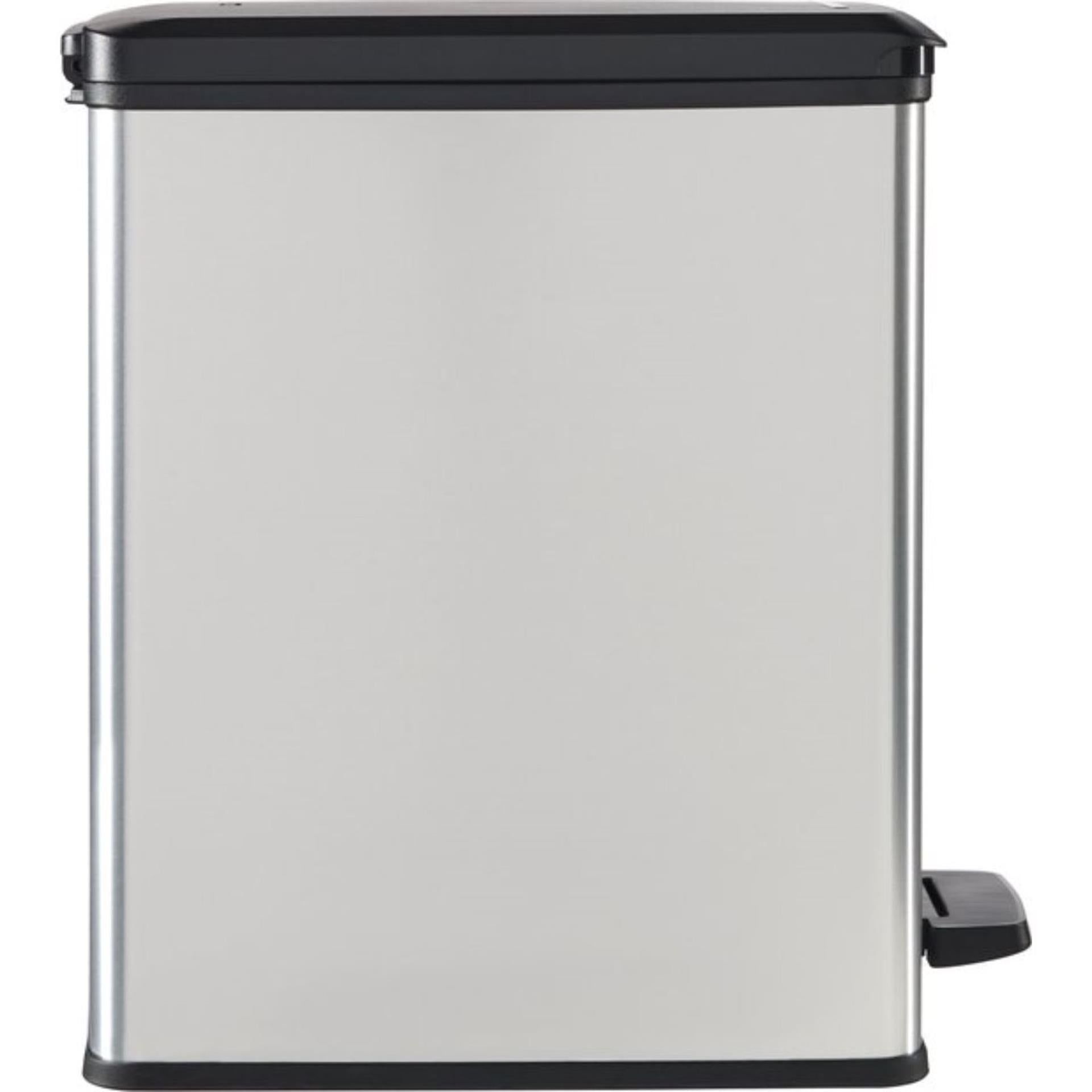 Curver decobin slim afvalbak 25l zilver