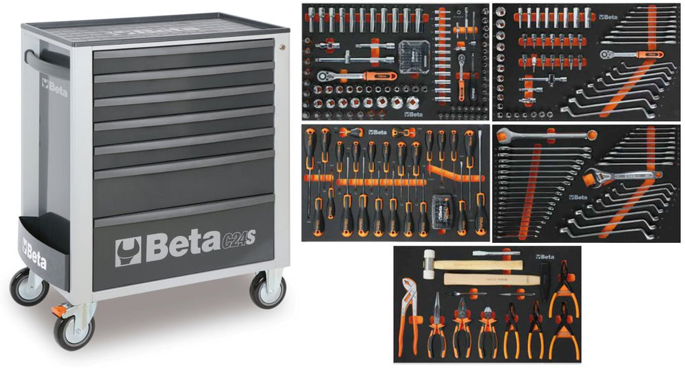 Beta 2400s g7 e-m | gereedschapswagen | 7 laden | grijs | 309-delig - 024006225