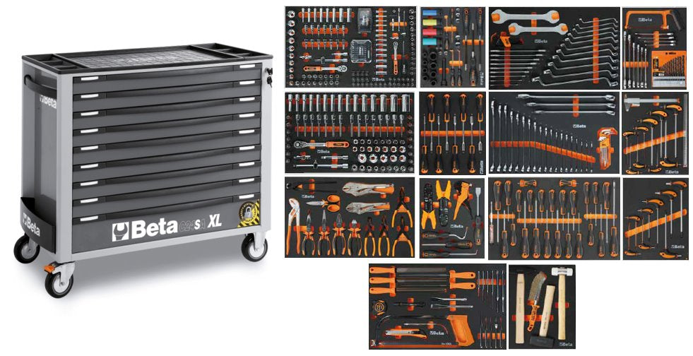 Beta 2400s xlg9 e-xl | gereedschapswagen | 9 laden | grijs | 495-delig - 024006252