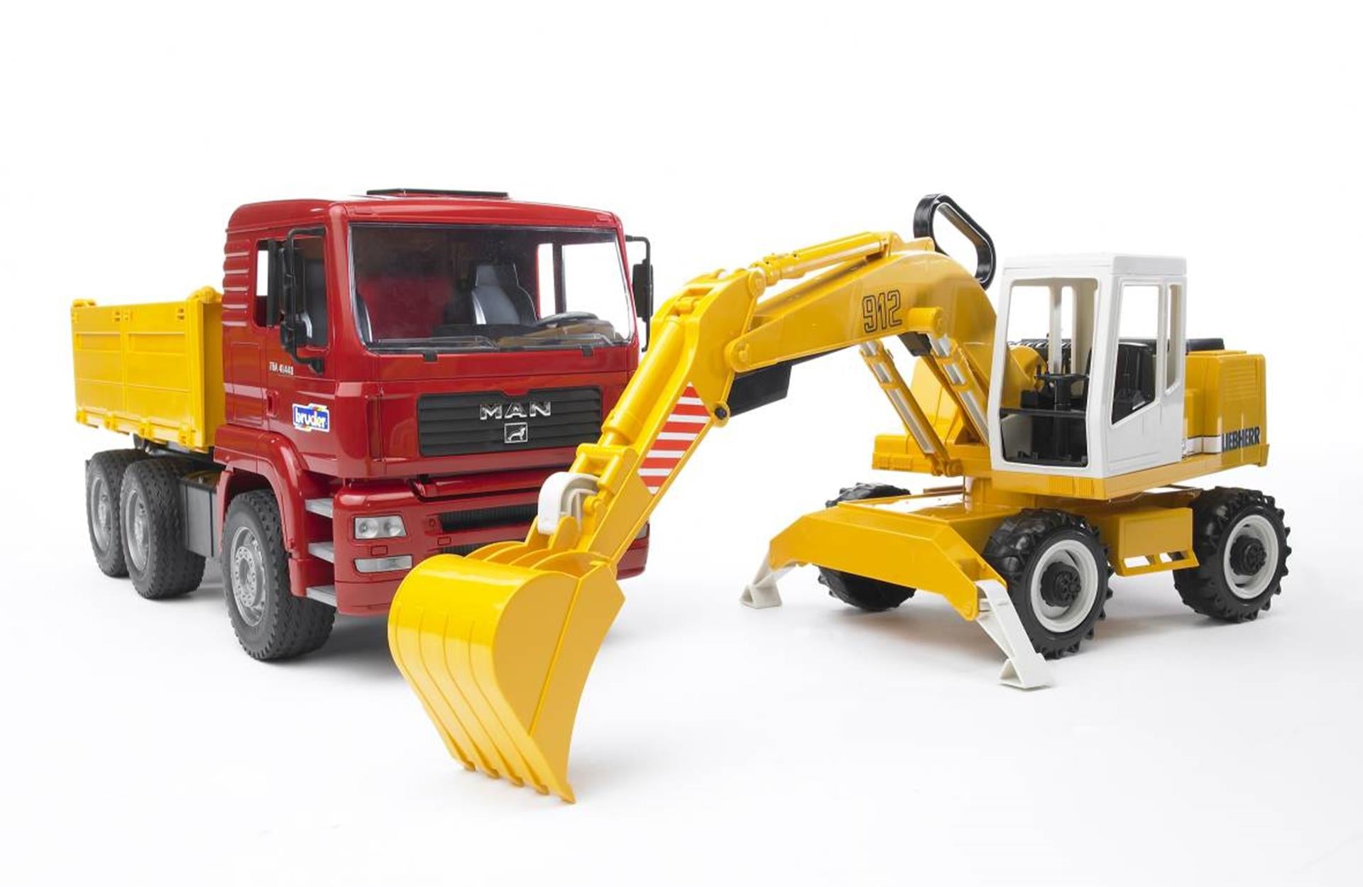 Bruder man tga kiepwagen met kraan