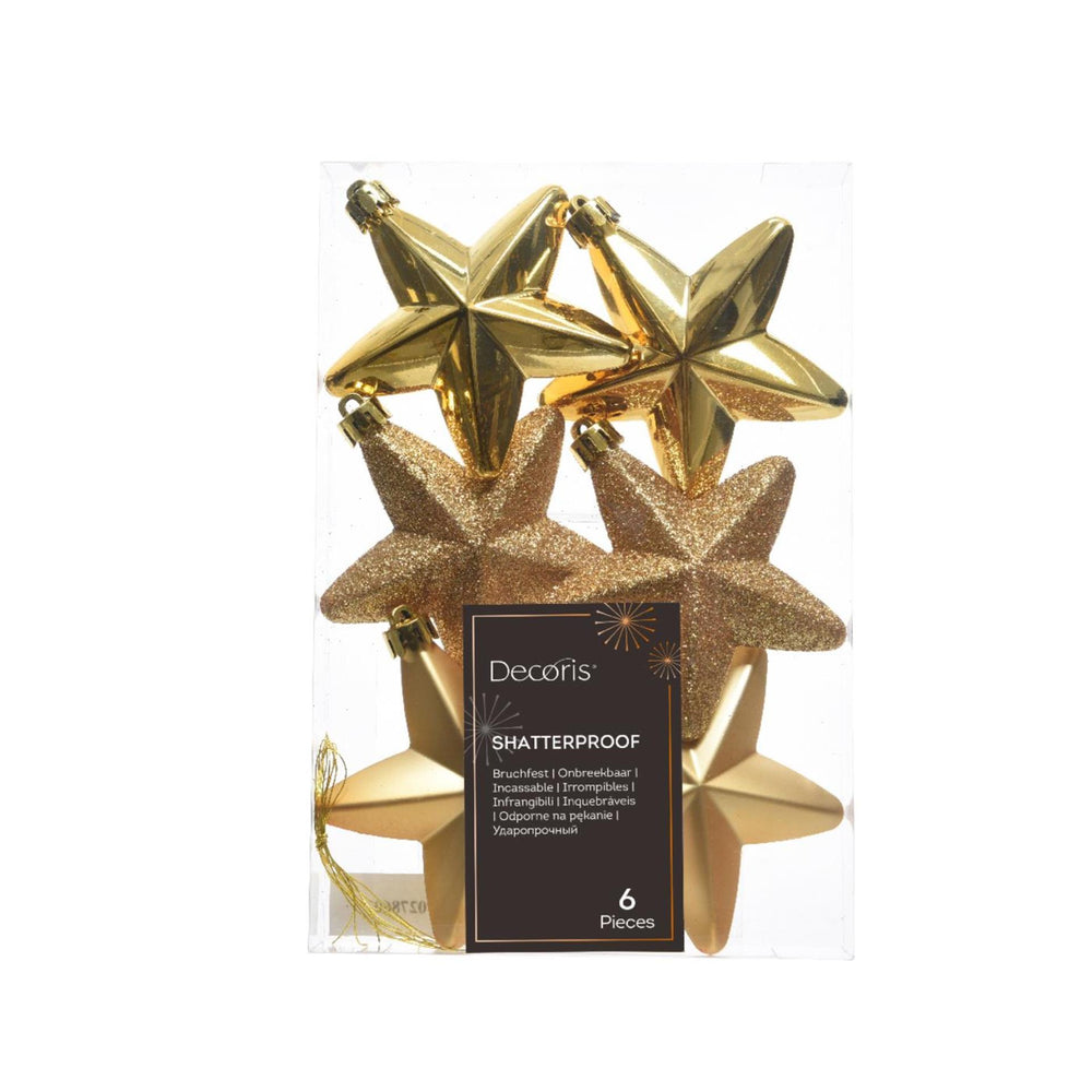 Decoris kersthanger kunststof licht goud dia7,5cm 6-delig