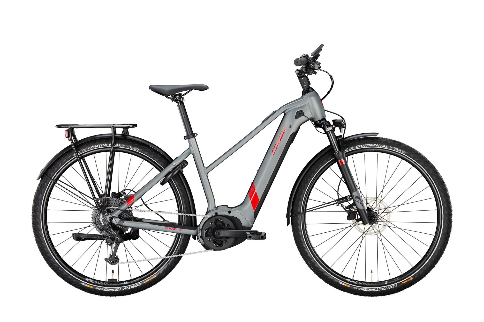 Conway elektrische trekkingfiets cairon t 2.0 500 mod. 23 ebike conw. cairon t 2.0 500 28 42 trap. grey red