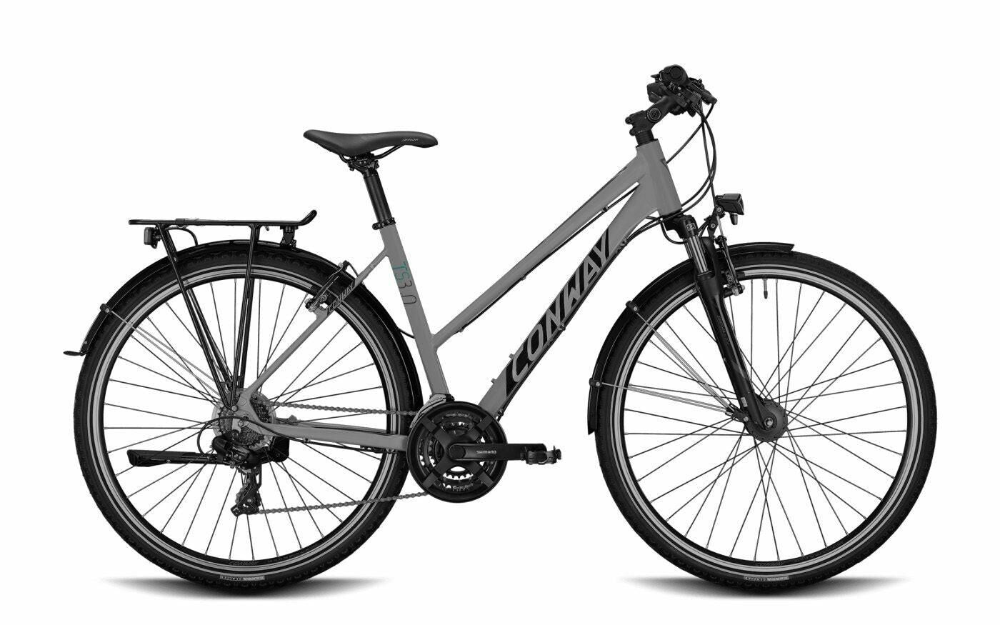 Conway trekkingfiets ts 3.0 mod. 22 bike conw. ts 3.0 28 45 trap. 21sp grey moos